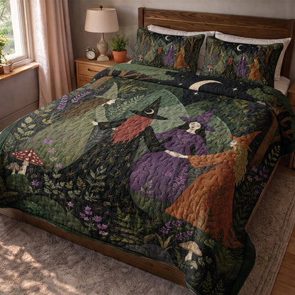 Witch Quilted Blanket Whispers of the Enchanted Forest