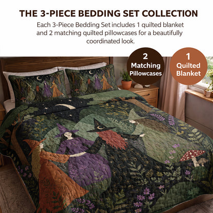Witch Quilted Blanket Whispers of the Enchanted Forest