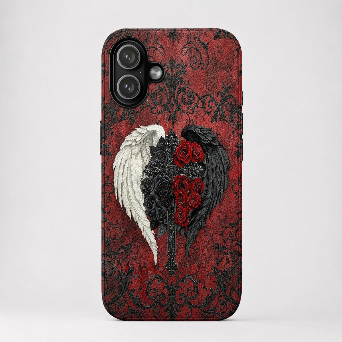 Gothic Leather Phone Case Wings Of Fate