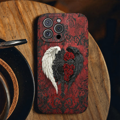 Gothic Leather Phone Case Wings Of Fate