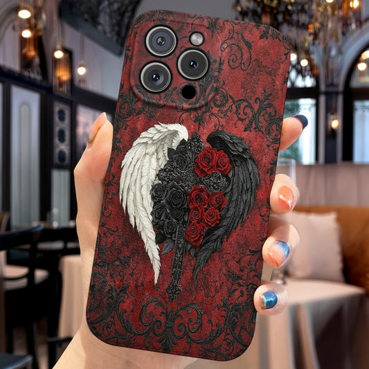 Gothic Leather Phone Case Wings Of Fate