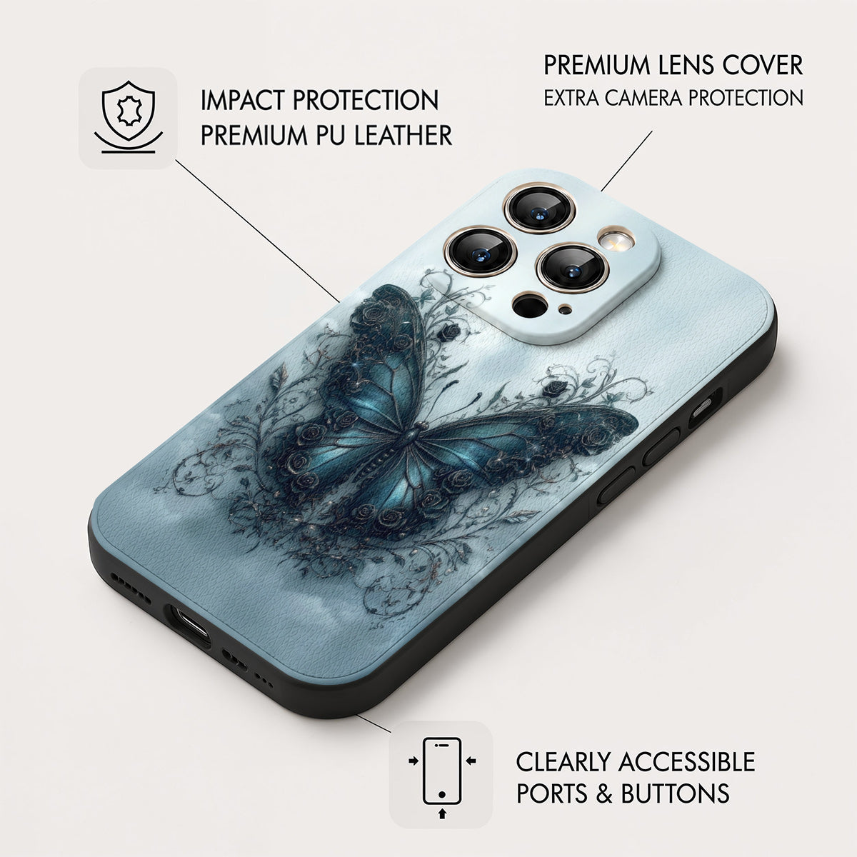Gothic Leather Phone Case Wings Of Solace