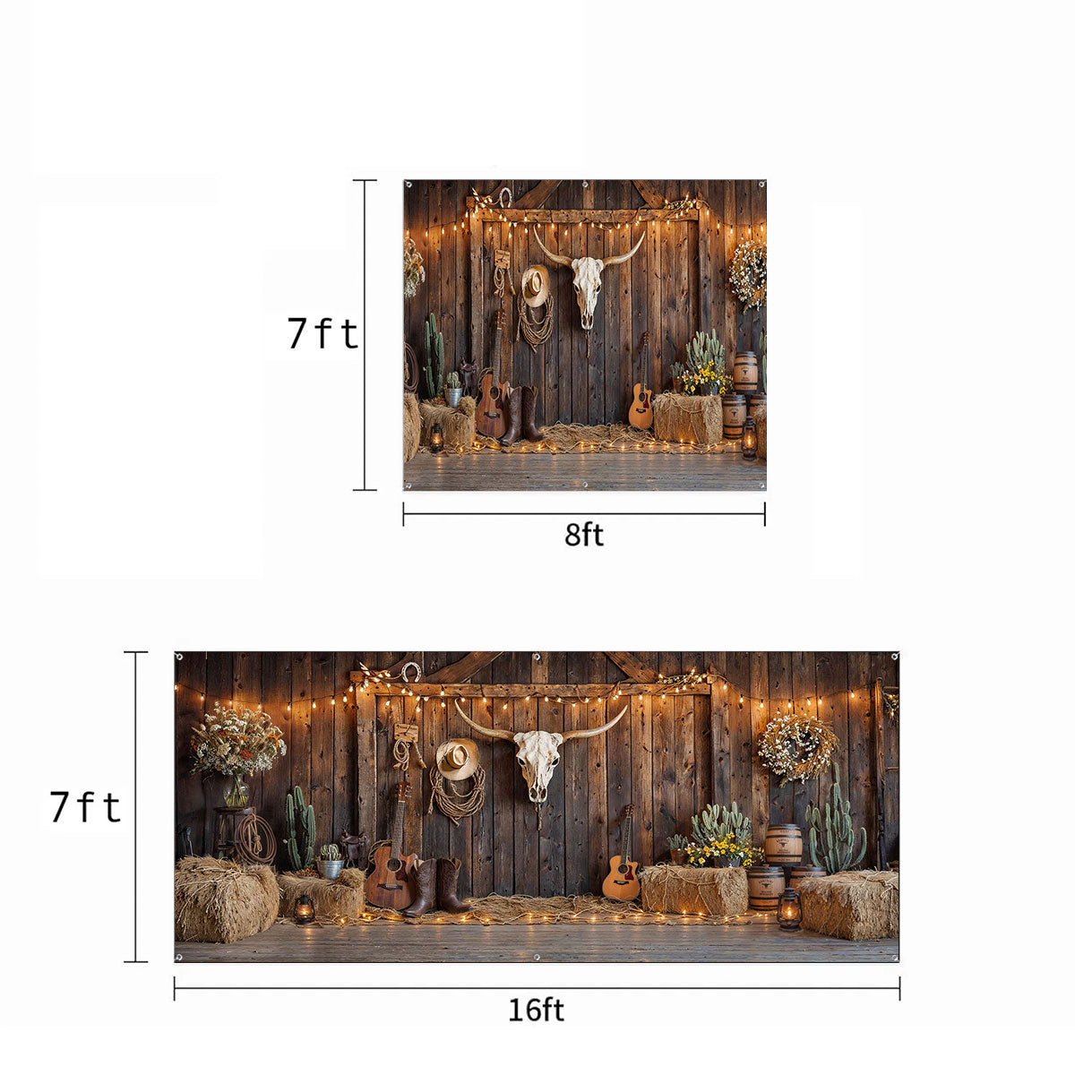 Western Rustic Farmhouse Garage Door Banner Decoration - Barnwood Blessings Americana Country Style
