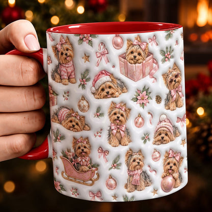 Yorkie Holiday Magic Christmas Ceramic Accent Mug