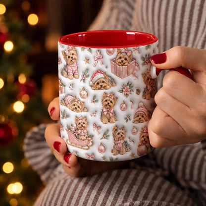Yorkie Holiday Magic Christmas Ceramic Accent Mug