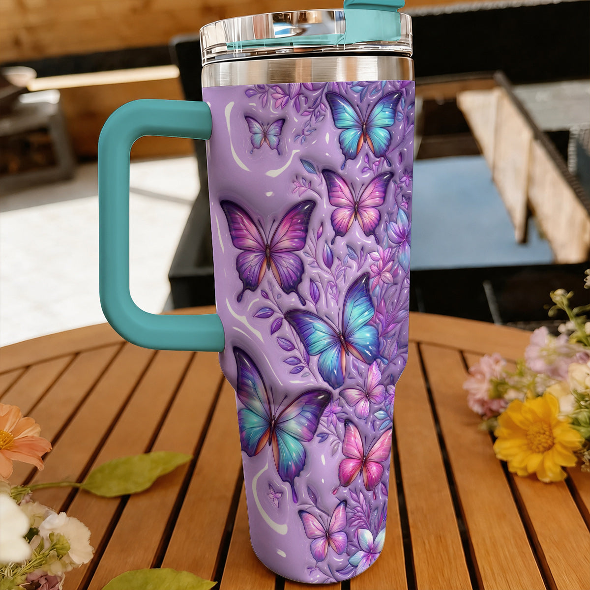Butterfly Lover 40 oz Tumbler Mystic Butterfly Garden