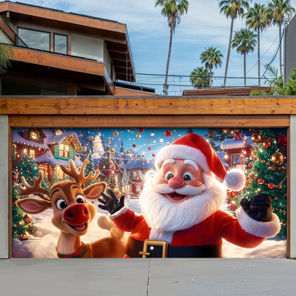 Christmas Garage Door Banner Decoration - Santa’s Warm Smile