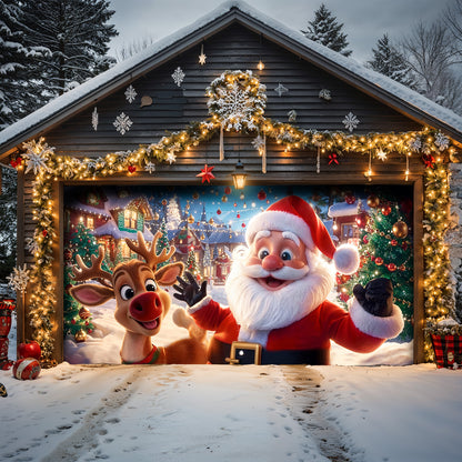 Christmas Garage Door Banner Decoration - Santa’s Warm Smile