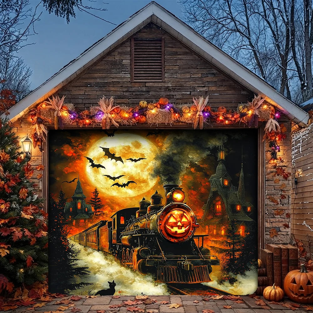 Halloween Garage Door Banner Decoration Pumpkin Express Halloween