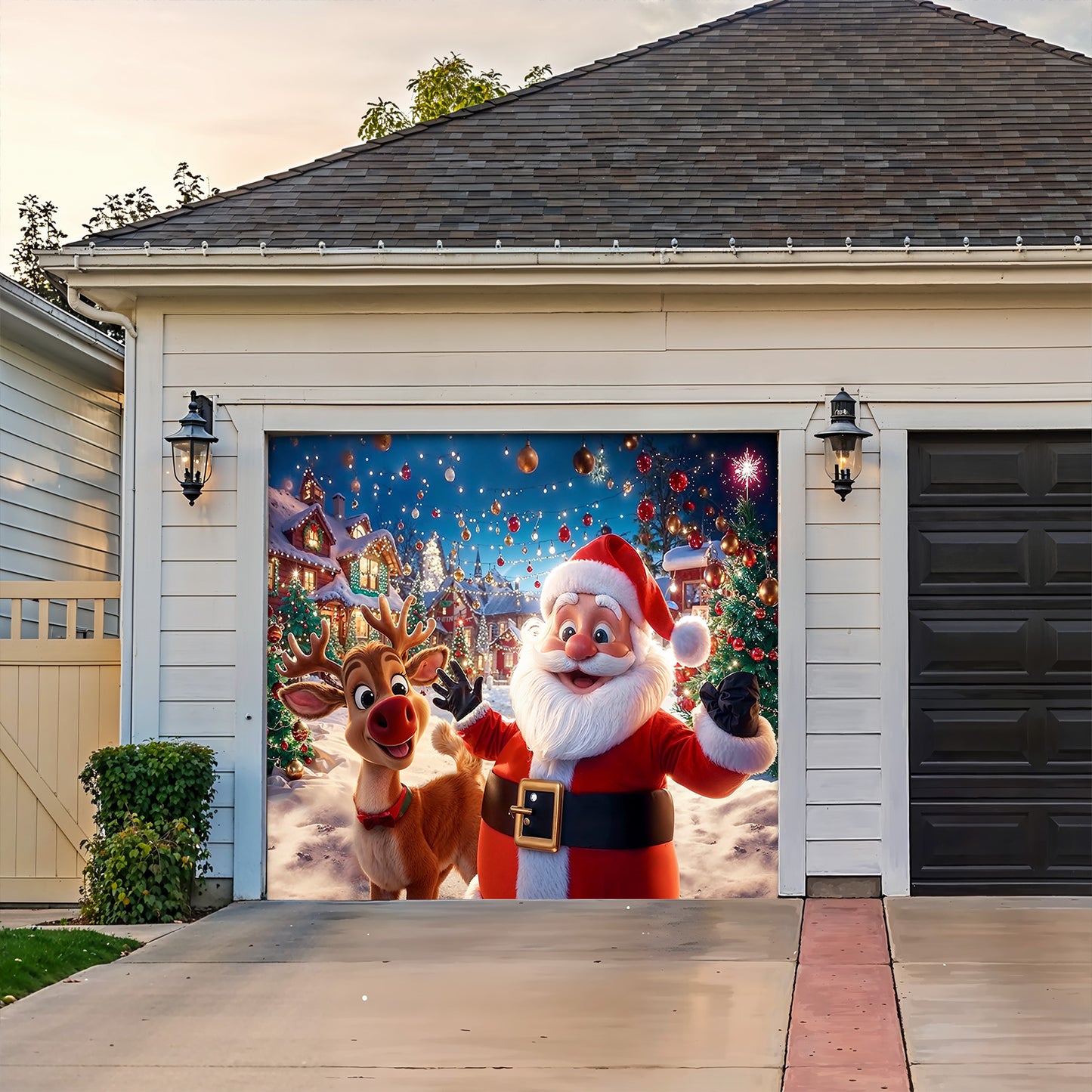 Christmas Garage Door Banner Decoration - Santa’s Warm Smile