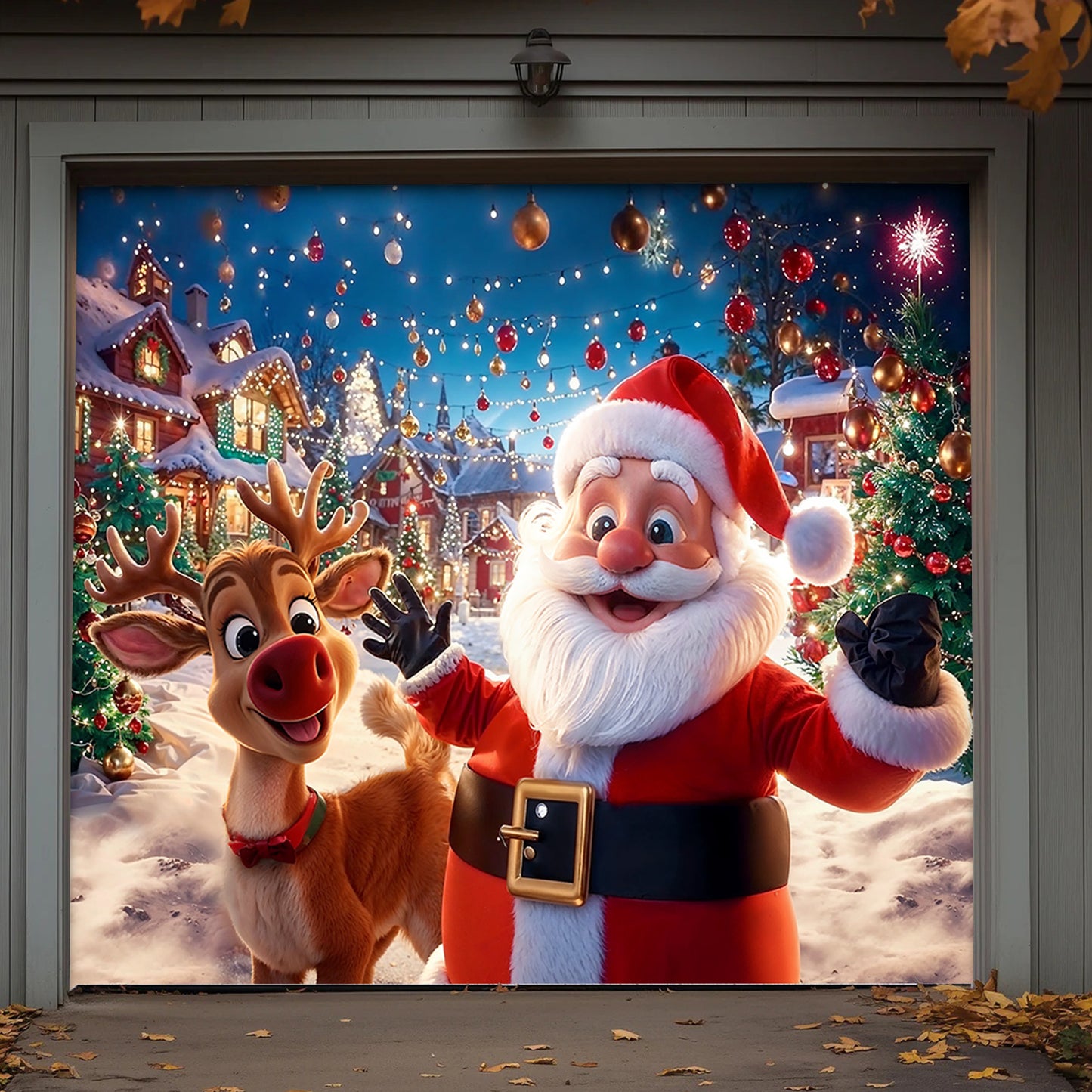 Christmas Garage Door Banner Decoration - Santa’s Warm Smile