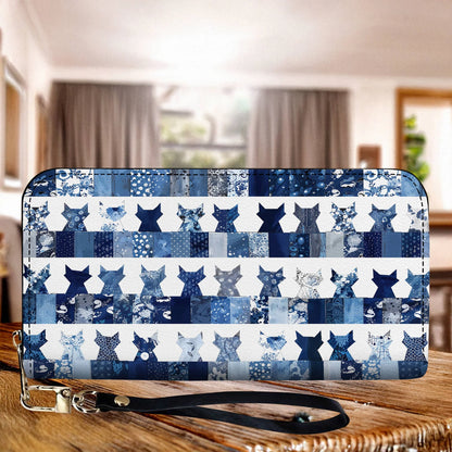 Cat Lover Leather Wallet Patchwork Paws