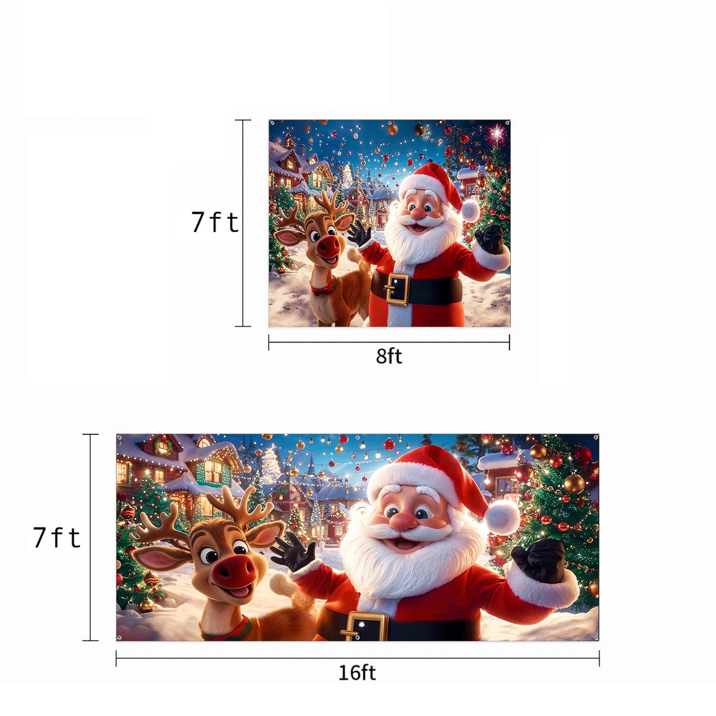 Christmas Garage Door Banner Decoration - Santa’s Warm Smile