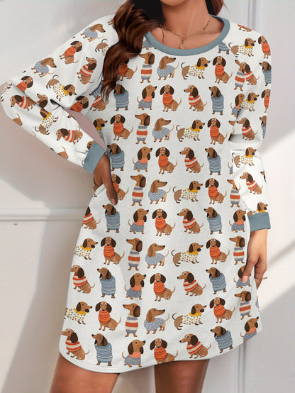 Dachshund Lover Raglan Dress Dapper Dachshunds