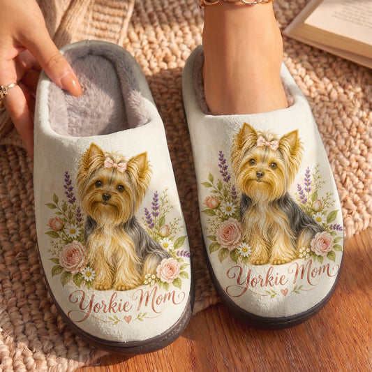 Yorkshire Terrier Fleece Lined Slippers Yorkie Mom