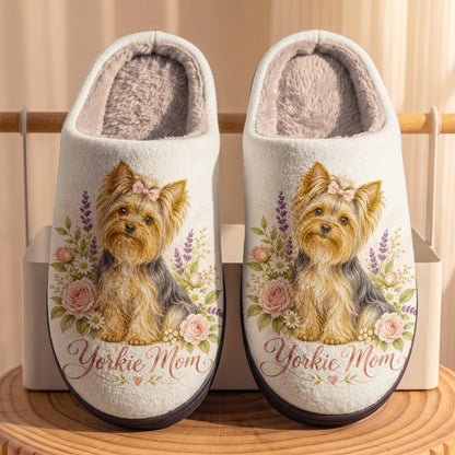 Yorkshire Terrier Fleece Lined Slippers Yorkie Mom