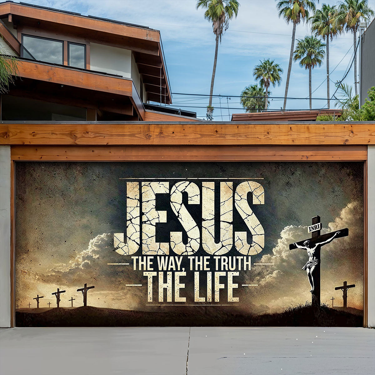 Christian Garage Door Banner Decoration - Jesus: The Way, The Truth, The Life