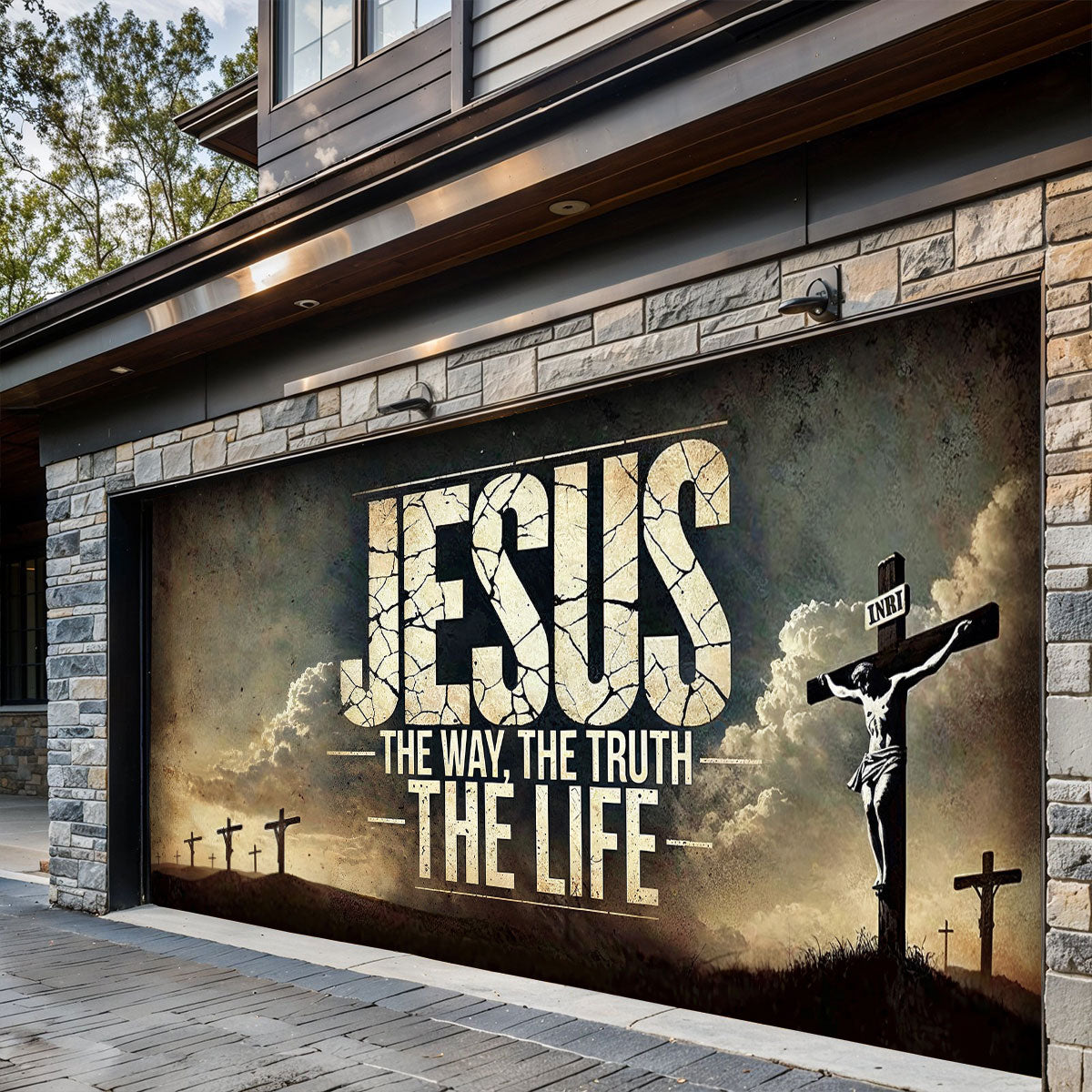 Christian Garage Door Banner Decoration - Jesus: The Way, The Truth, The Life