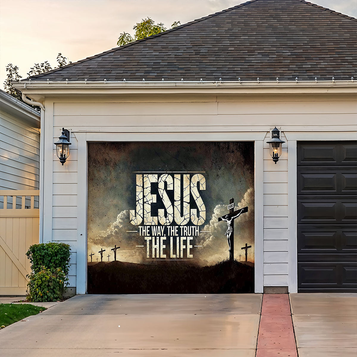 Christian Garage Door Banner Decoration - Jesus: The Way, The Truth, The Life