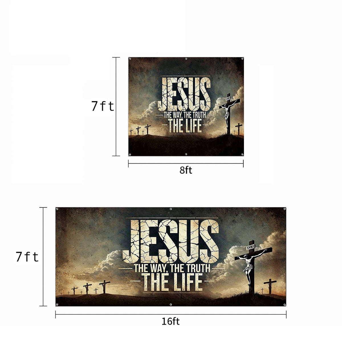 Christian Garage Door Banner Decoration - Jesus: The Way, The Truth, The Life