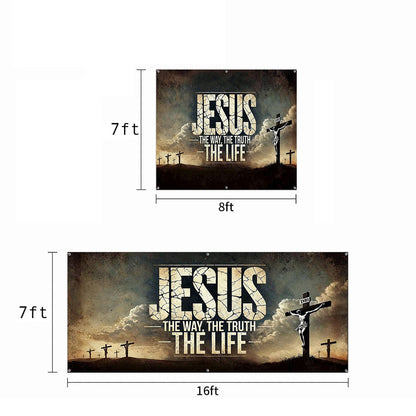 Christian Garage Door Banner Decoration - Jesus: The Way, The Truth, The Life