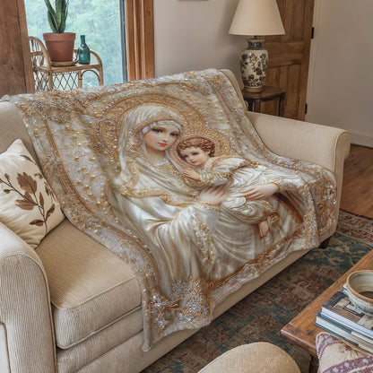 Madonna And Child Fleece Blanket Heavenly Grace In Radiant Splendor